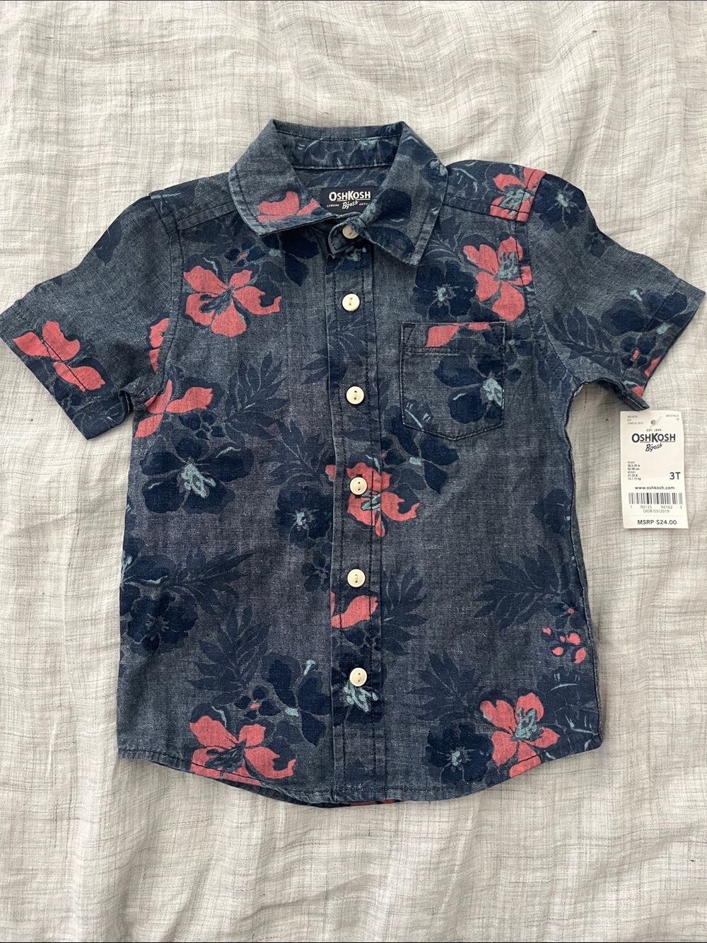 NWT Oshkosh B’gosh Hawaiian chambray shirt